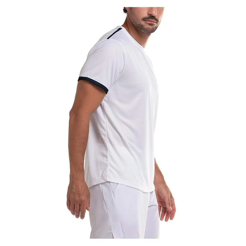 Men's Ascendor Stripe Short Sleeve Tennis Crew Peacoat