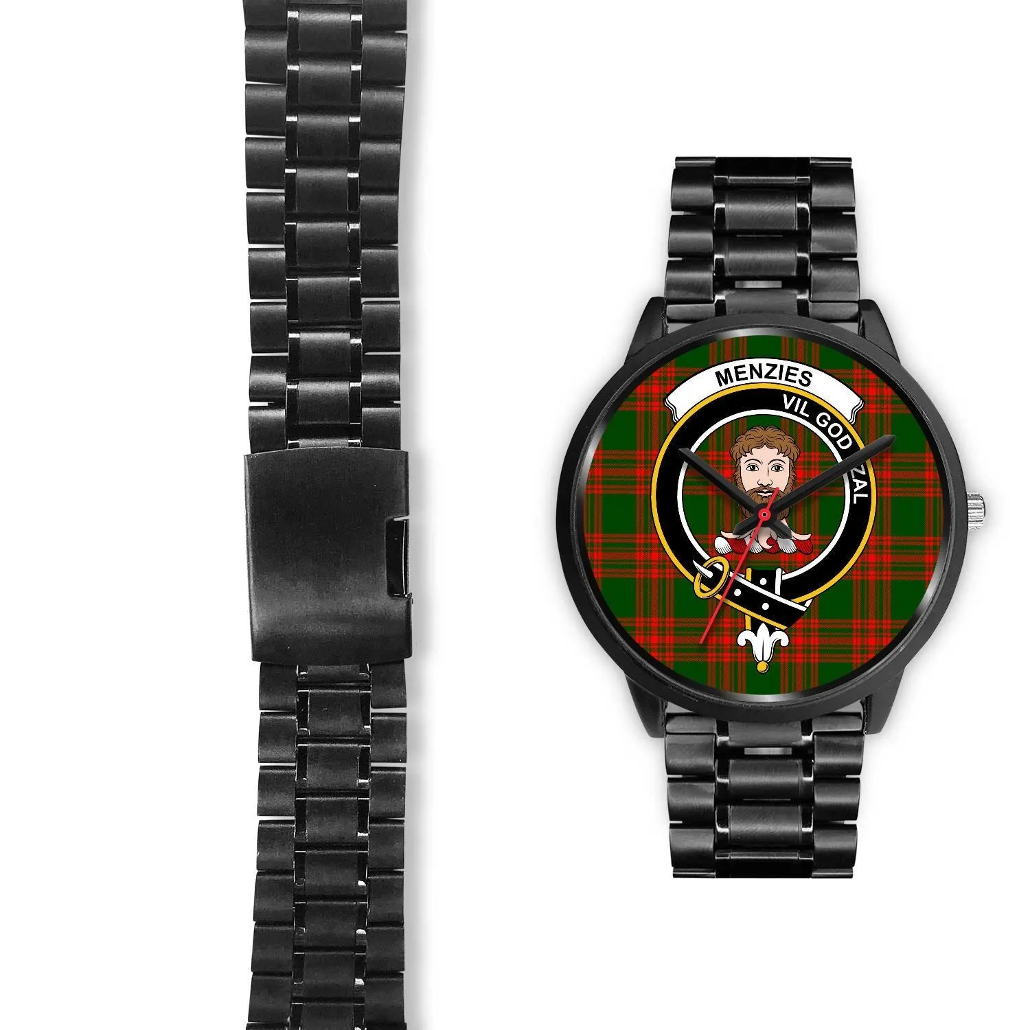 Menzies Green Modern Clan Badge Tartan Black Watch