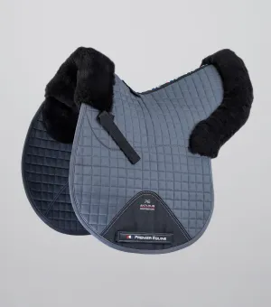 Merino Wool Saddle Pad - GP/Jump Numnah Grey/Black Wool