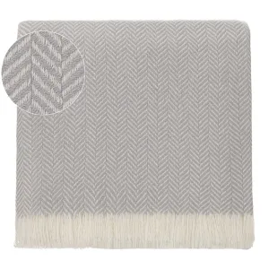 Nerva Cashmere Blanket [Light grey/Cream]