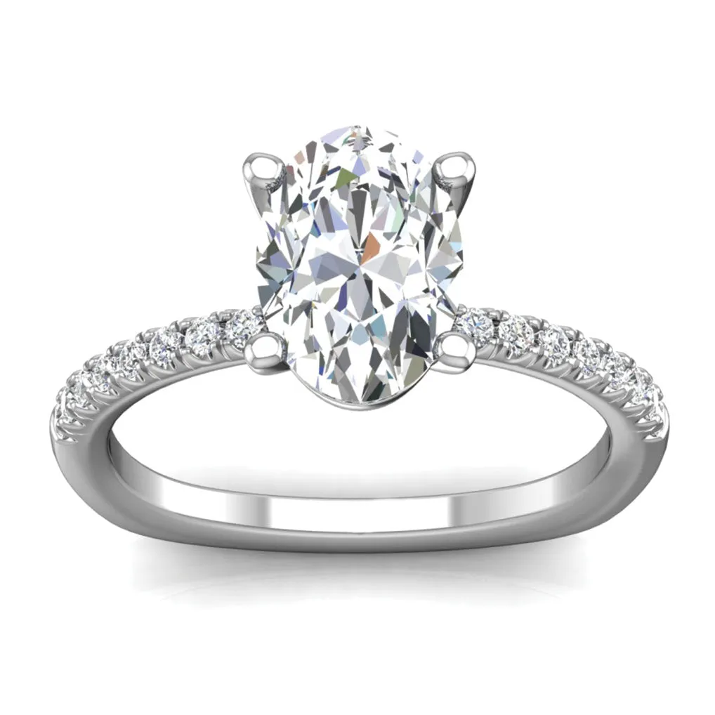 Oval Diamond Engagement Ring Setting in White Gold