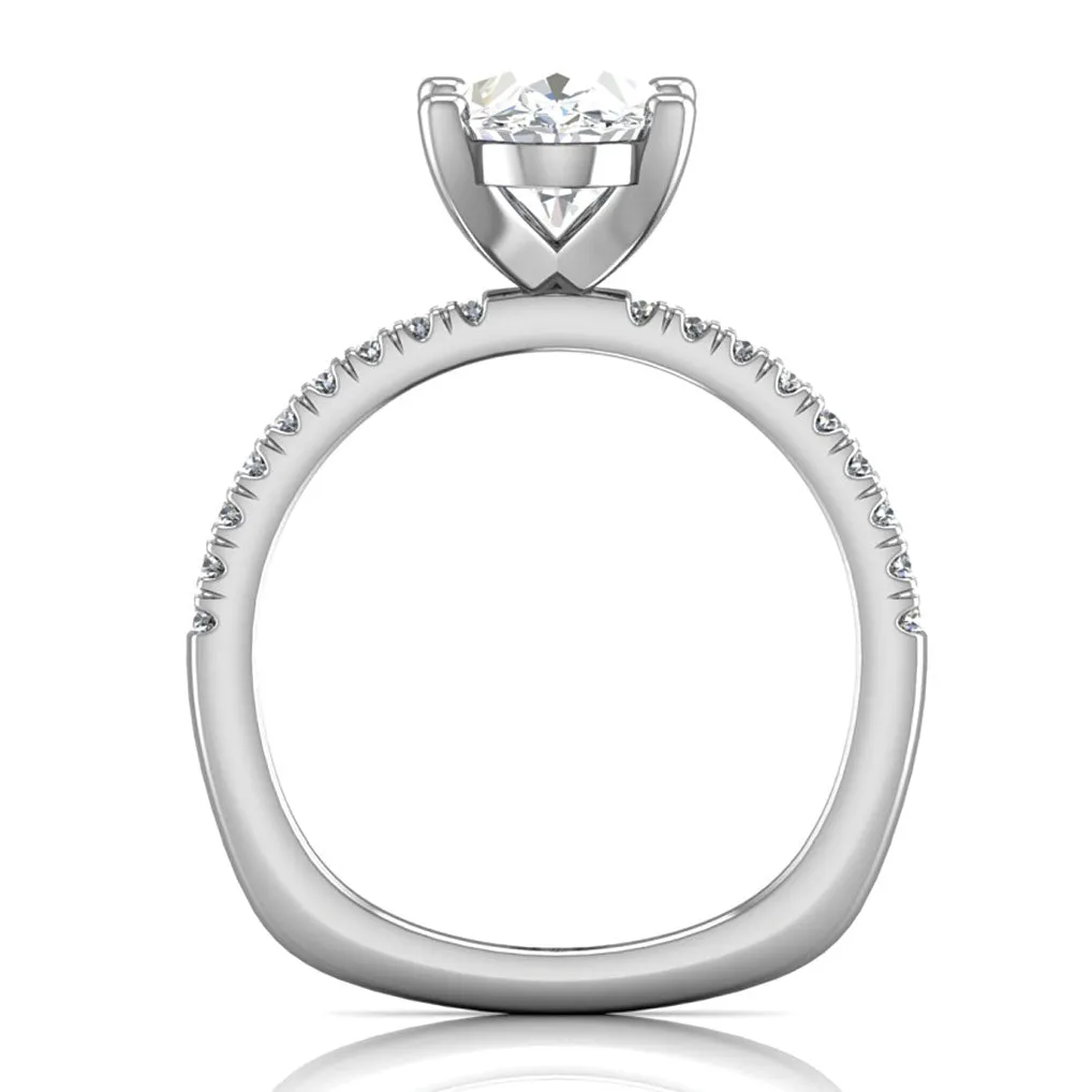 Oval Diamond Engagement Ring Setting in White Gold