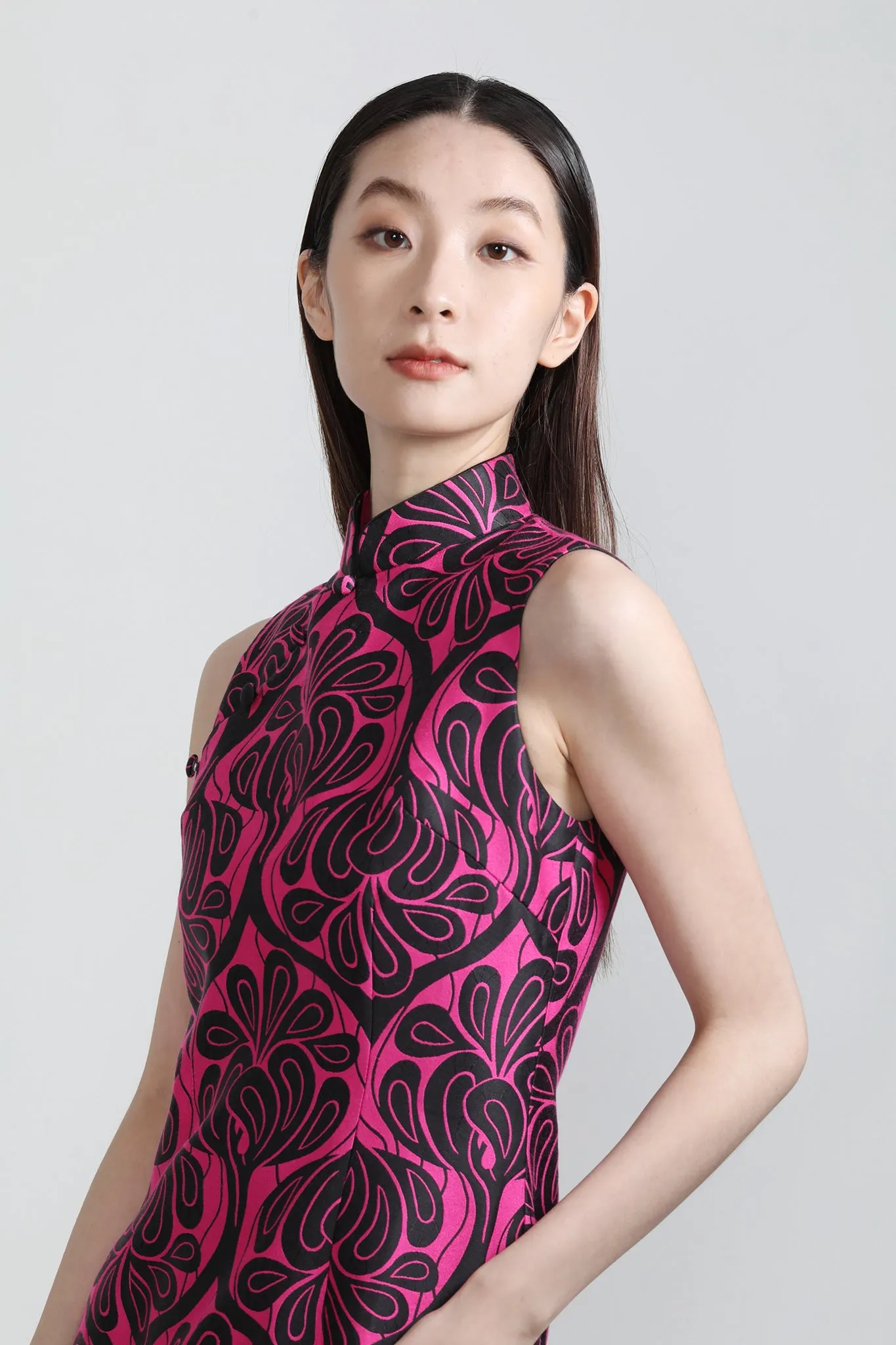 PAMELA Paisley Jqd Sleeveless Cheongsam