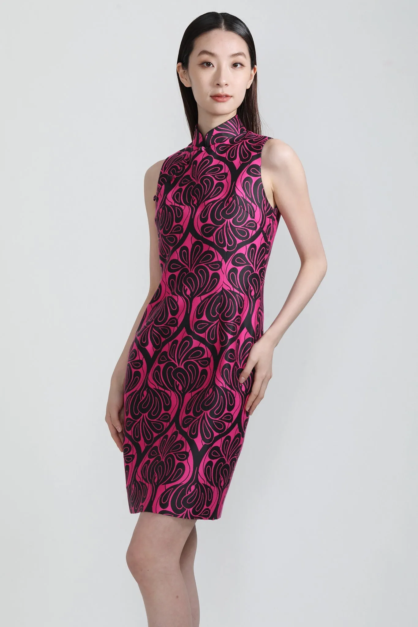 PAMELA Paisley Jqd Sleeveless Cheongsam