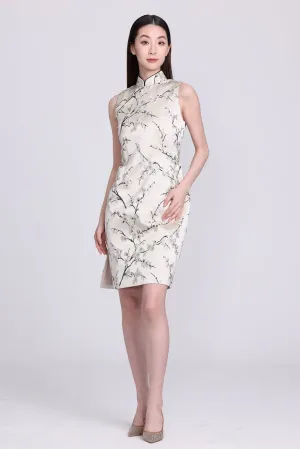 PAMELA Plum Brocade Sleeveless Cheongsam