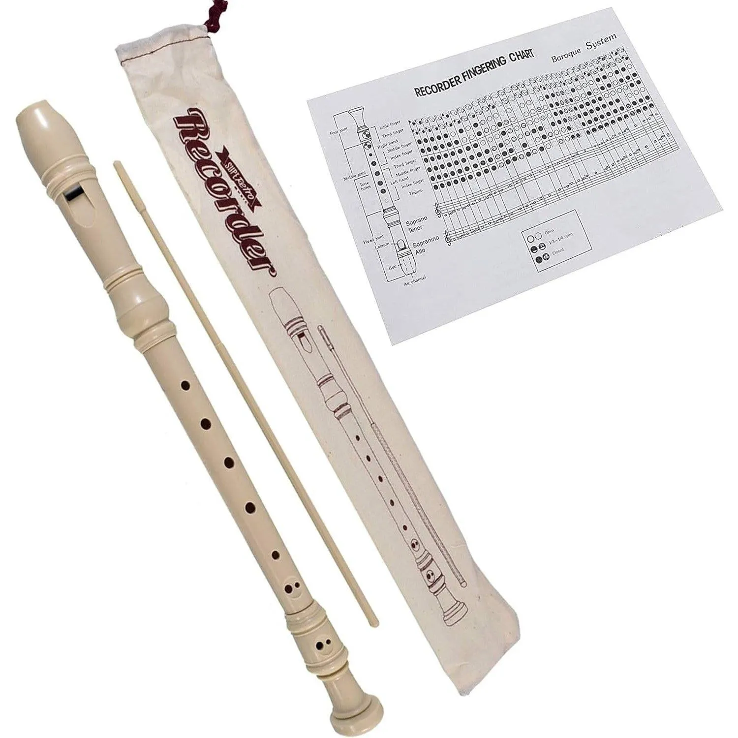 Recorder & Cleaning Rod with Storage Bag and Instructions