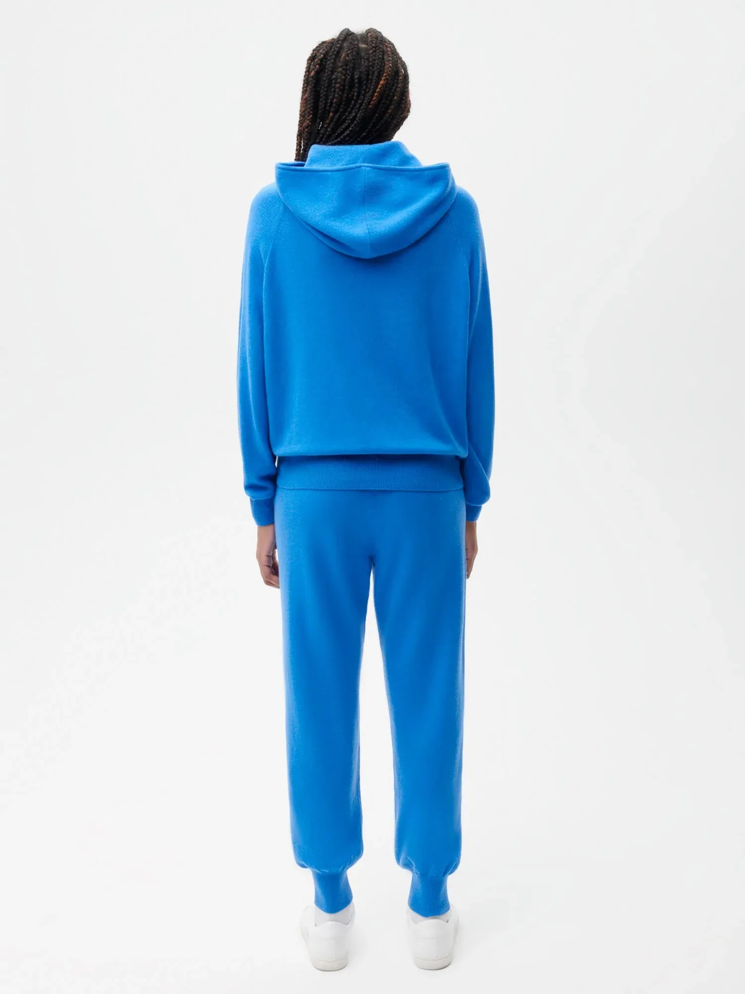 Recycled Cashmere Track Pants—cerulean blue