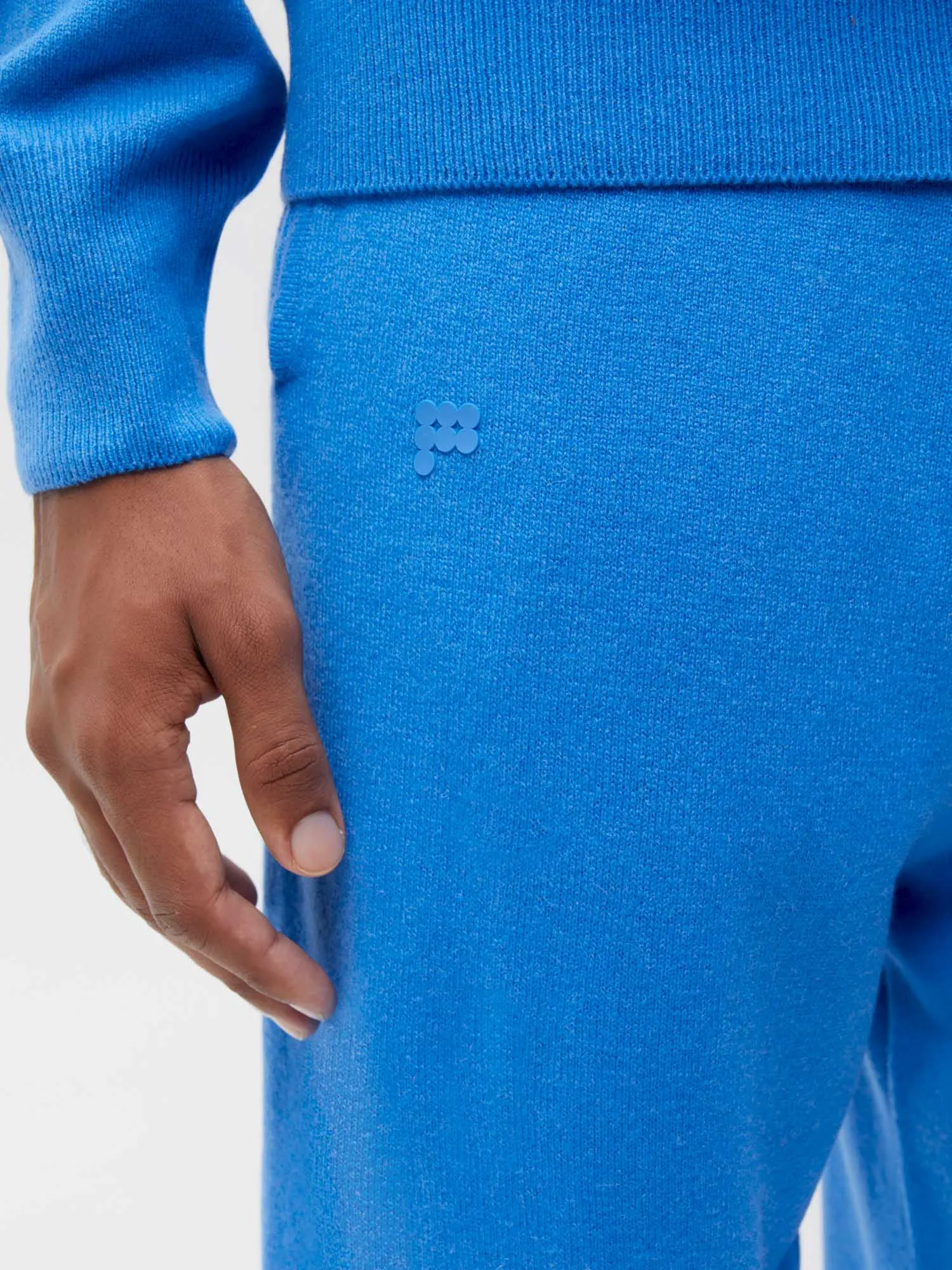 Recycled Cashmere Track Pants—cerulean blue