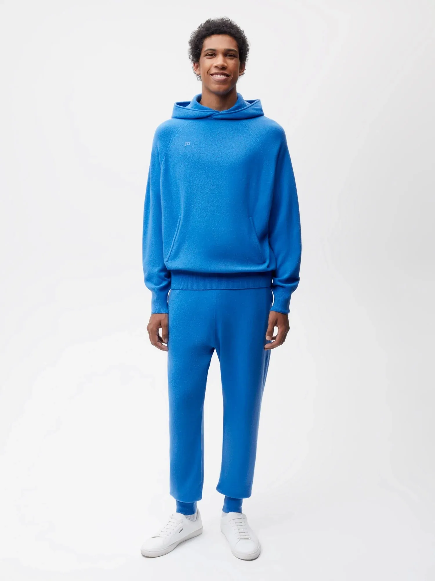 Recycled Cashmere Track Pants—cerulean blue