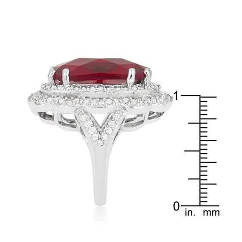 Red Cocktail Crest Ring