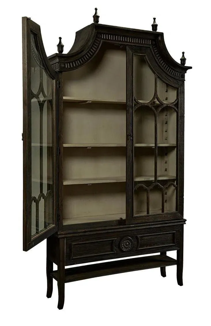 Reims Cathedral Black Arched Cabinet