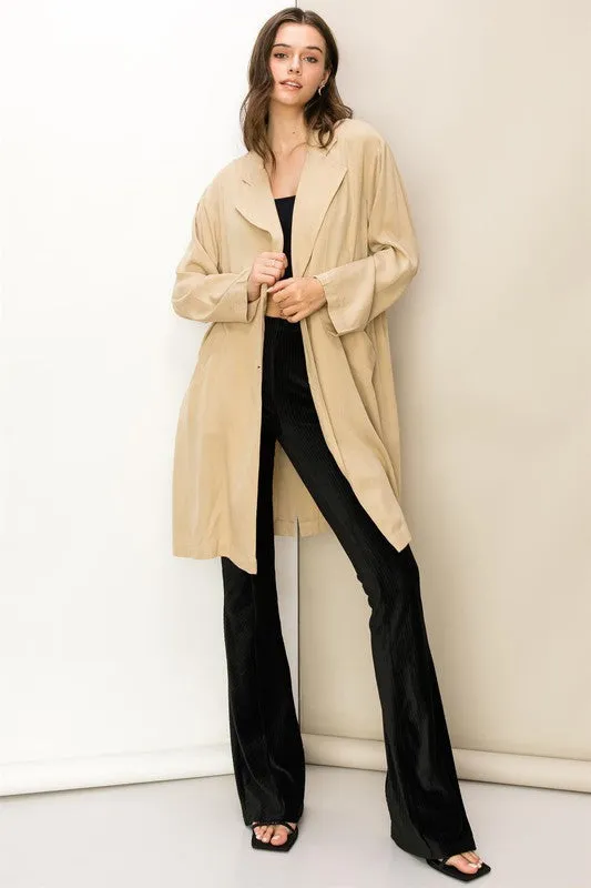 Right Round Button Front Oversized Coat