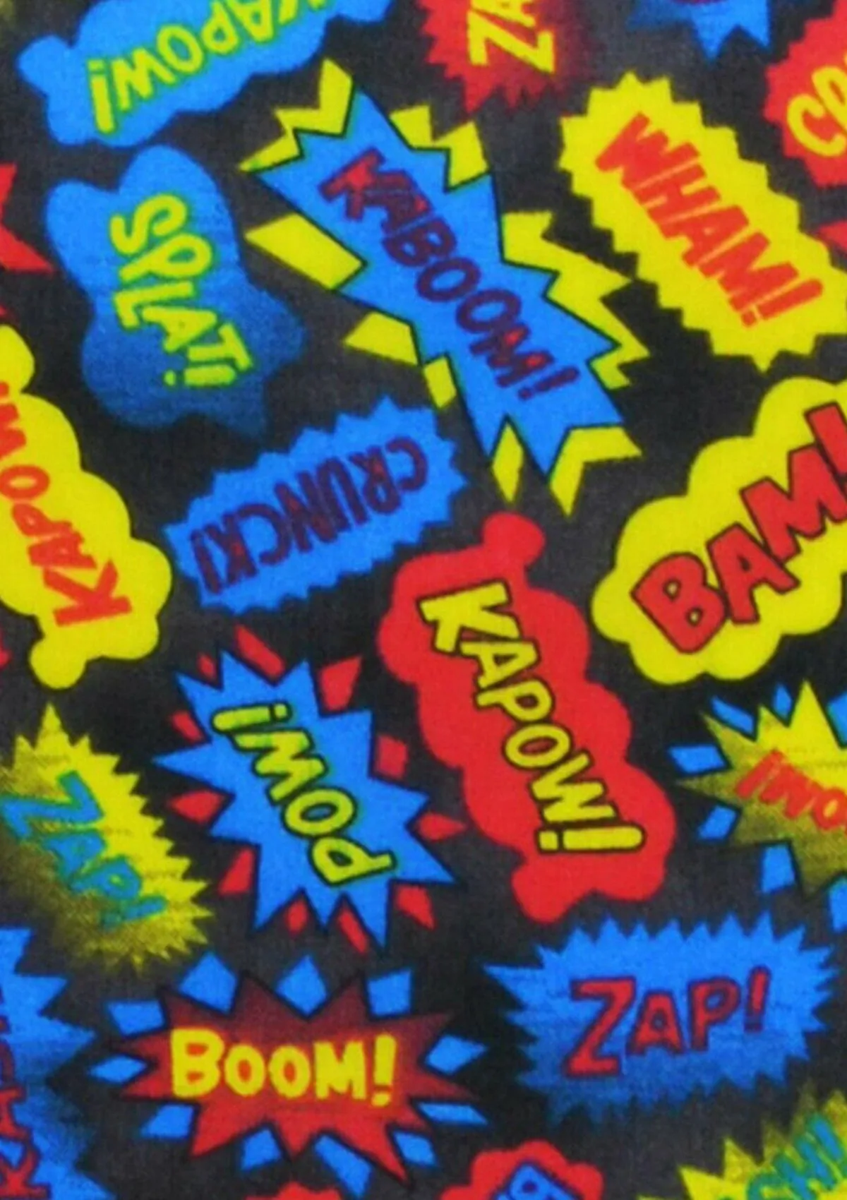 Superhero Sound Effects Polycotton Printed Fabric Comic 45" Wide Crafting D#162