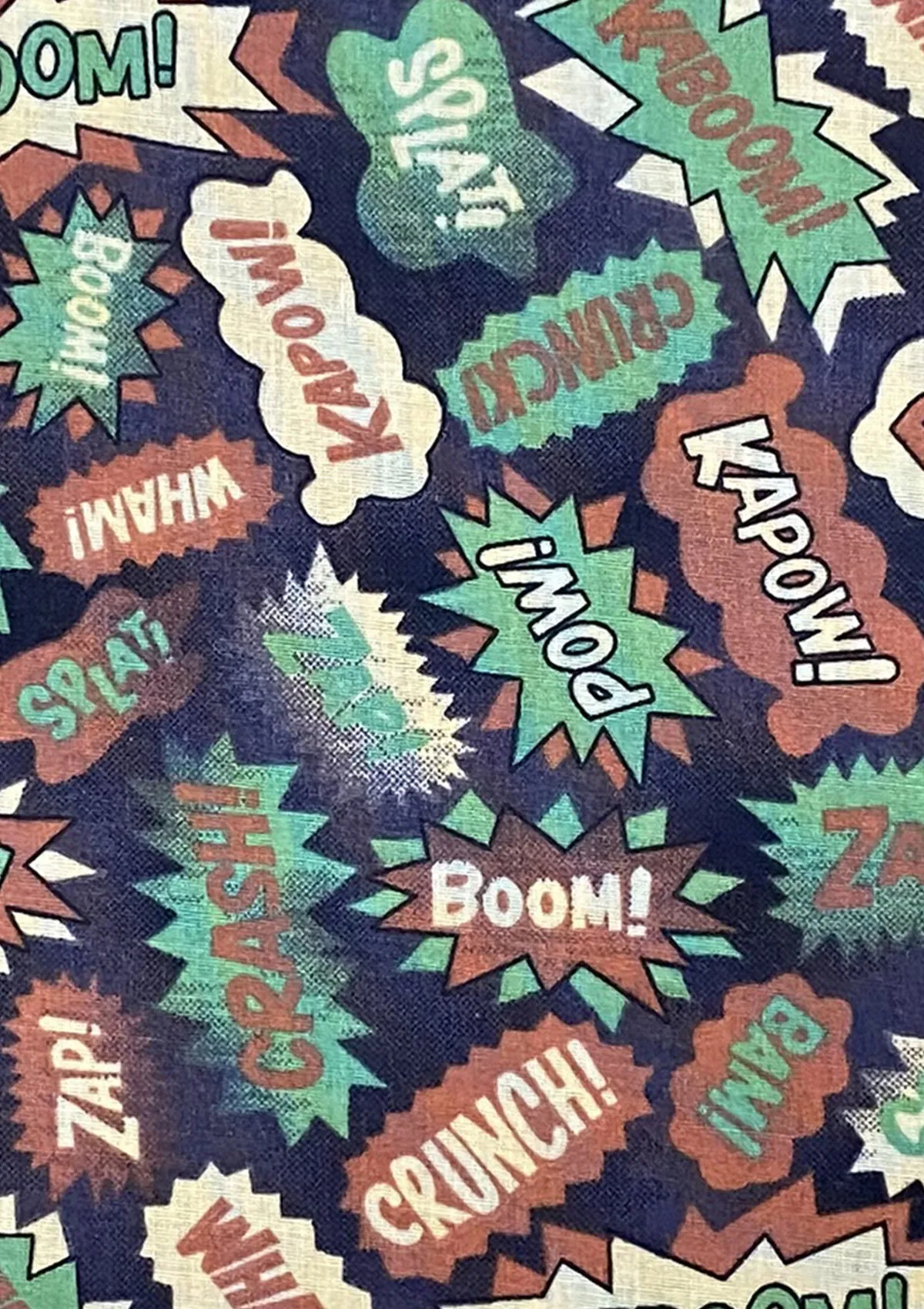 Superhero Sound Effects Polycotton Printed Fabric Comic 45" Wide Crafting D#162