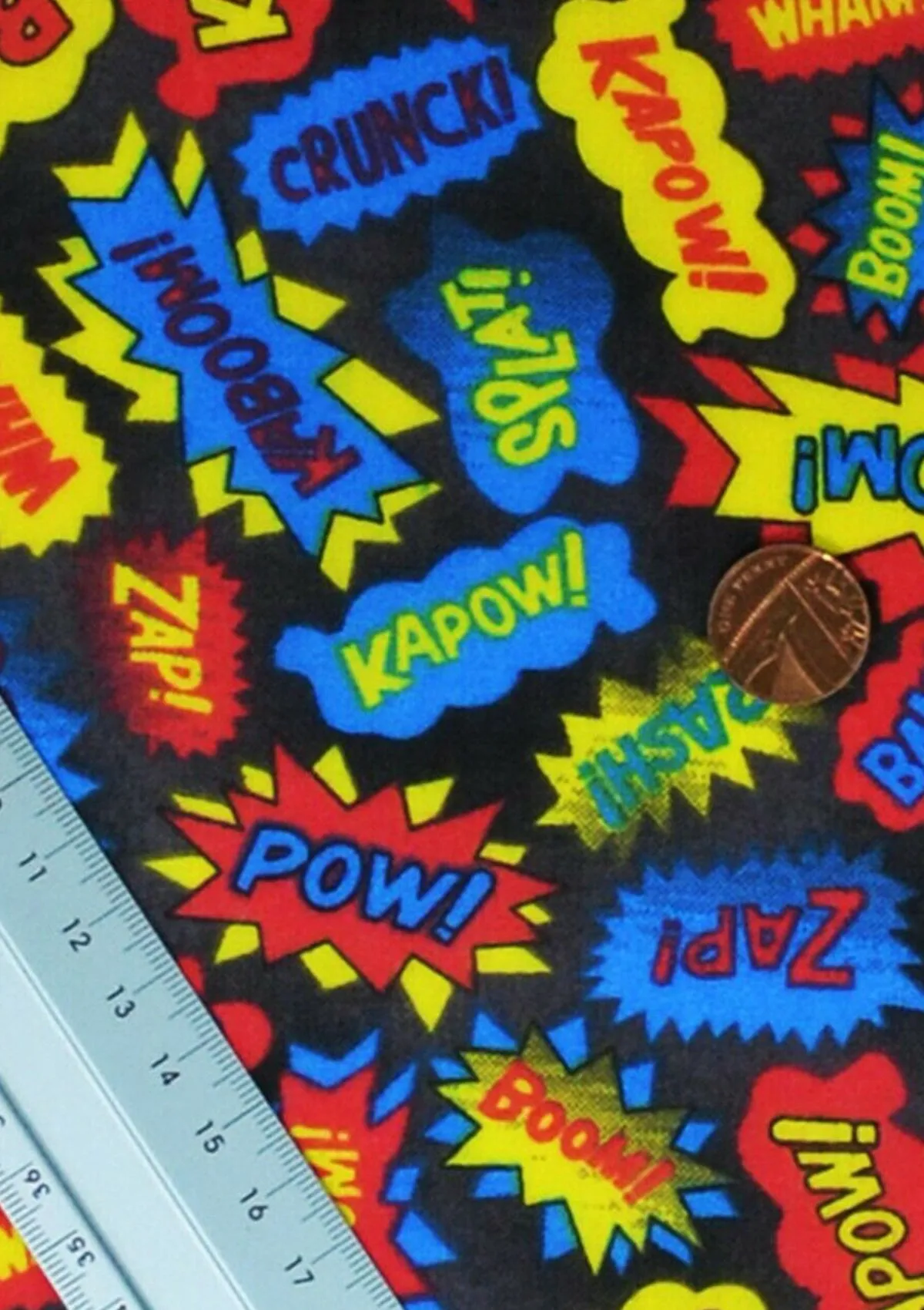 Superhero Sound Effects Polycotton Printed Fabric Comic 45" Wide Crafting D#162