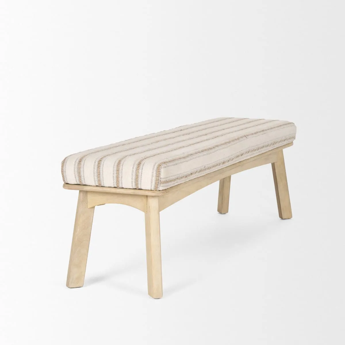 Taimo Bench White Washed Wood | Fabric Blend