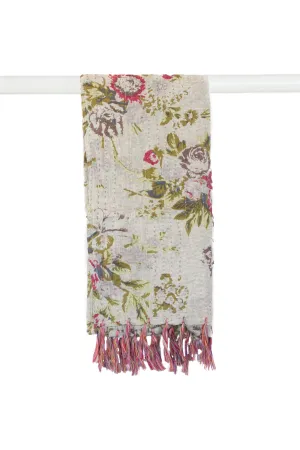 Taj Hotel Home Decor Kantha Cotton Scarve-1-Piece-Multicolor-18"x72"