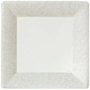 Texture Ivory 10" Square Dinner Paper Plates (Case Qty: 576)