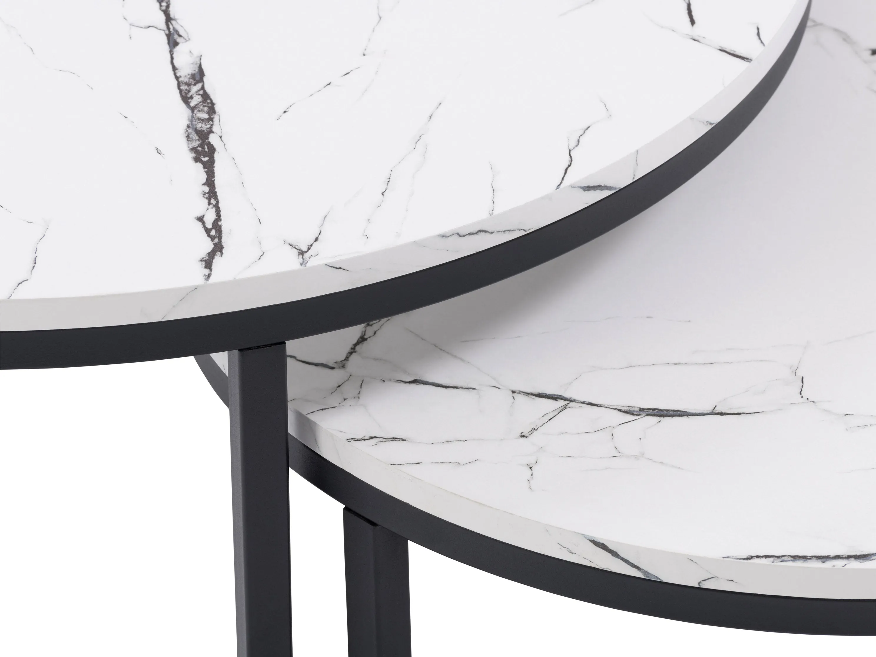 White Marble Round Nesting Coffee Tables