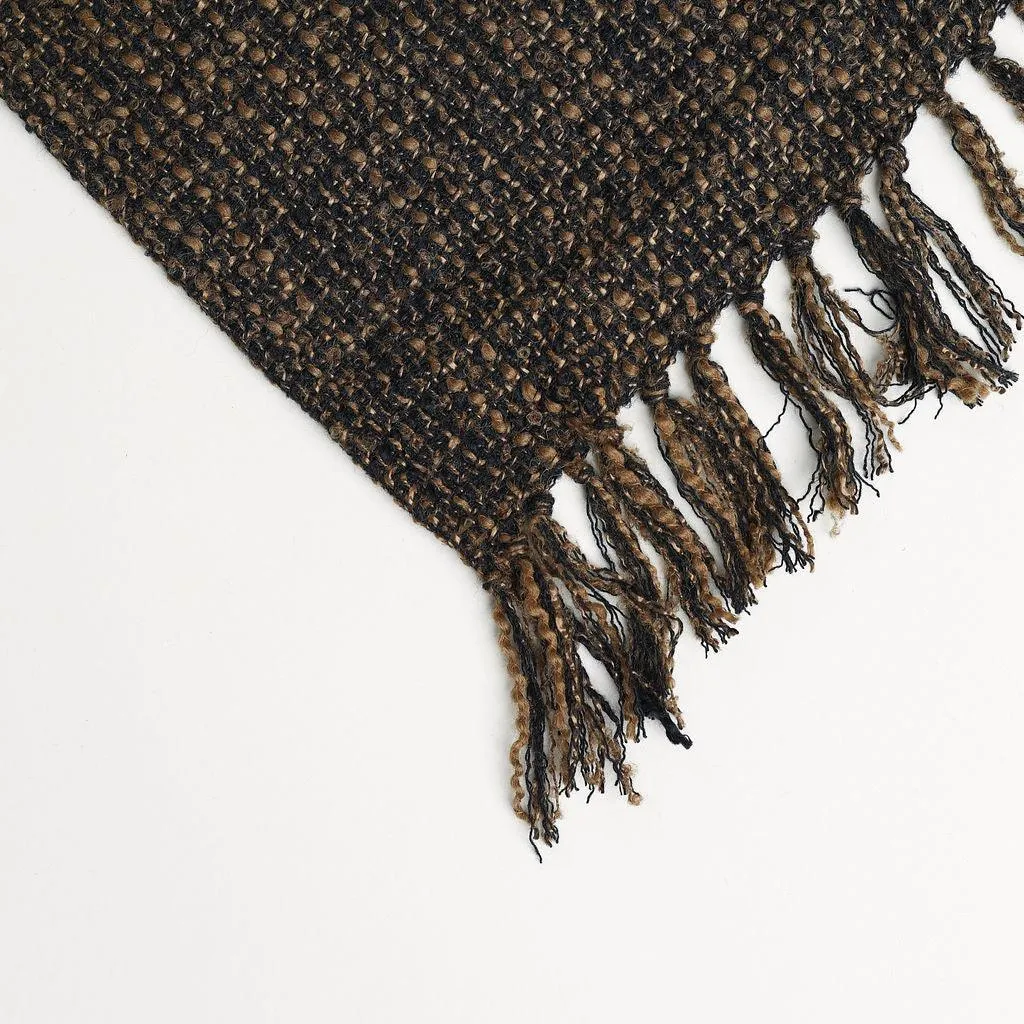 Woolen Tweed Throw Blankets 56" X 65 - 70"  3.5" TASSELS